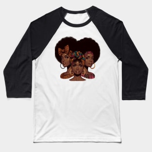 Afro Hair Sistas Baseball T-Shirt